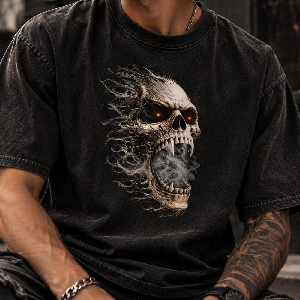 Skull Graphic Tee, Gothic Shirt, Horror T Shirt, Dark Aesthetic Tee, Alternative